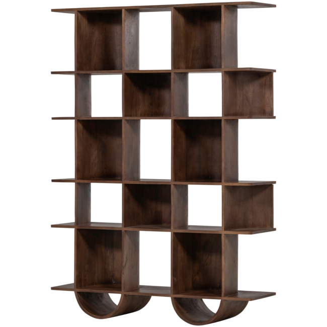 Woood Sinne boekenkast mango hout walnoot 180x130cm