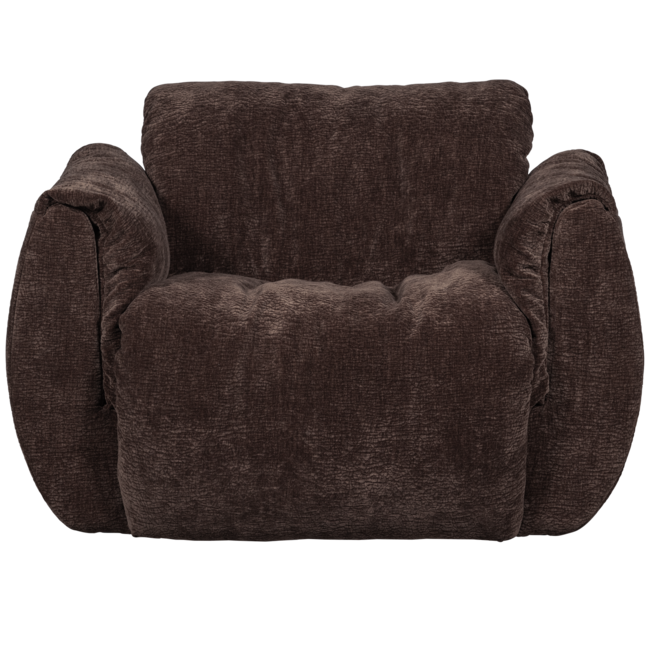 Woood Baggy draaifauteuil 3d chenille donkerbruin
