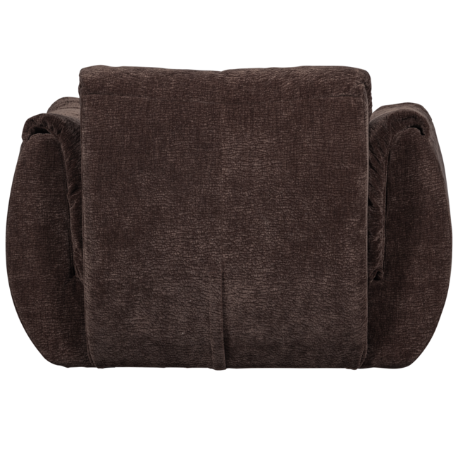 Woood Baggy draaifauteuil 3d chenille donkerbruin