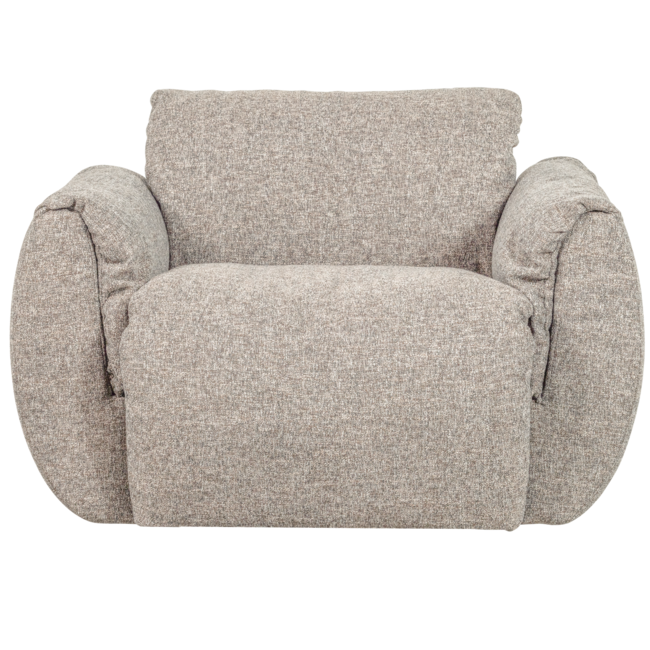 Woood Baggy draaifauteuil geweven stof naturel melange