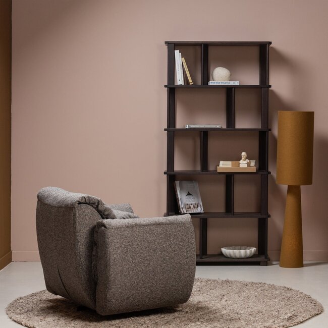 Woood Baggy draaifauteuil geweven stof warmgrijs melange