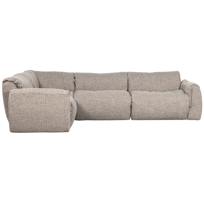 Woood Baggy hoekbank links geweven stof naturel melange