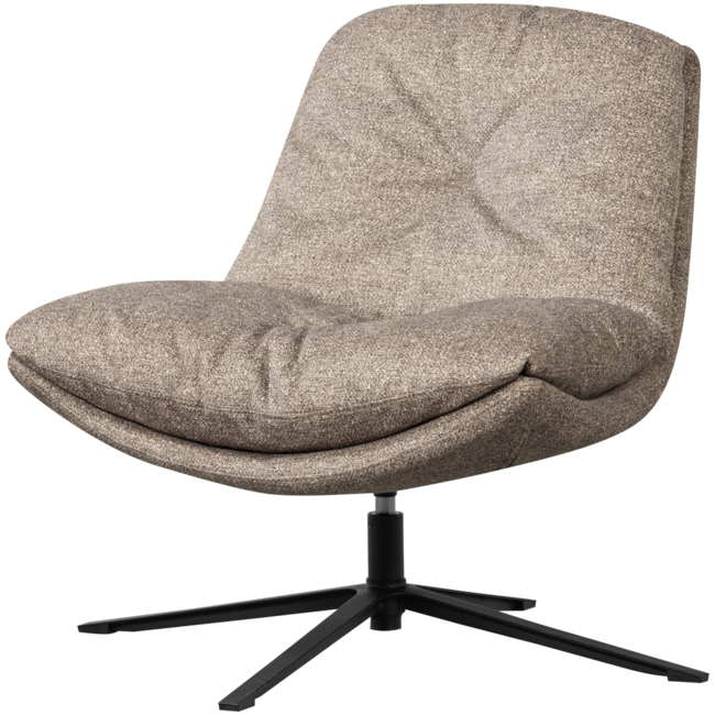 Woood Arve draaifauteuil bedrukte stof naturel melange