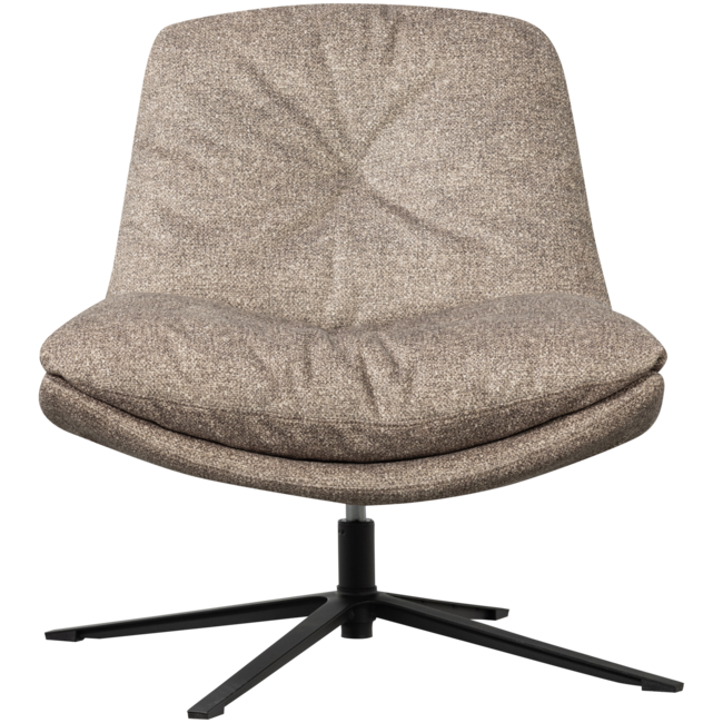 Woood Arve draaifauteuil bedrukte stof naturel melange