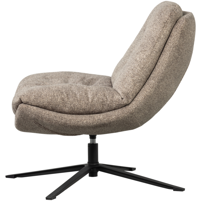 Woood Arve draaifauteuil bedrukte stof naturel melange