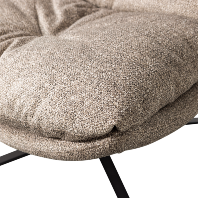 Woood Arve draaifauteuil bedrukte stof naturel melange