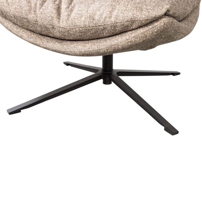 Woood Arve draaifauteuil bedrukte stof naturel melange