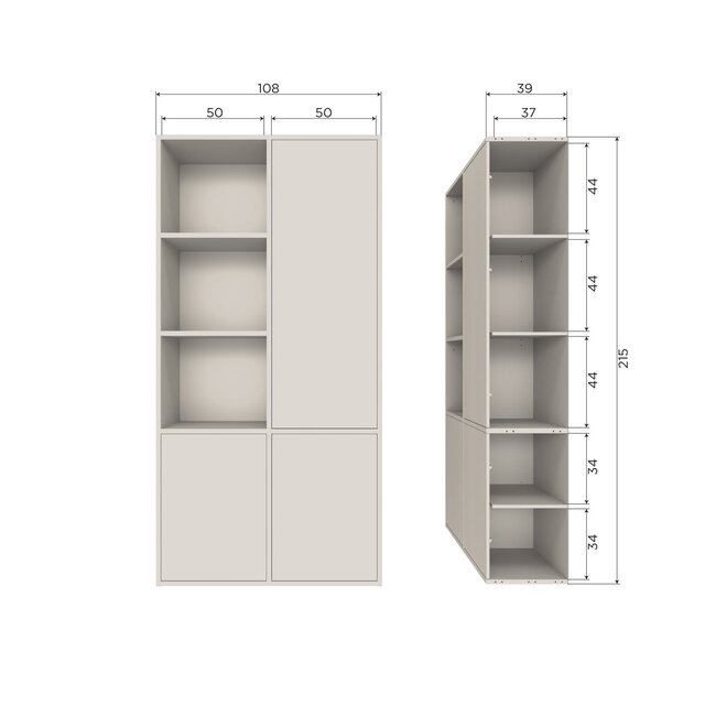 Woood Meggy opbergkast rechts 108 cm grenen dust [fsc]
