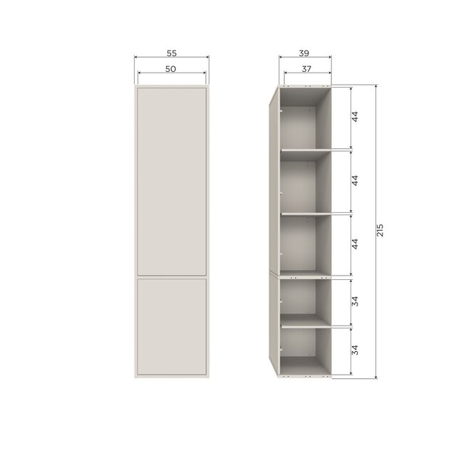 Woood Meggy smalle opbergkast 55 cm grenen dust [fsc]