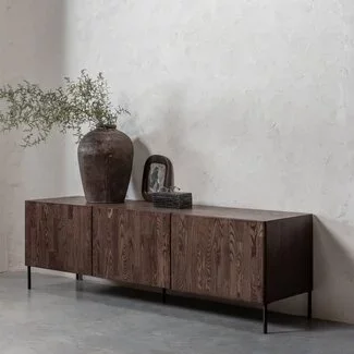 Woood Bono gravure tv meubel essen bruin [fsc]