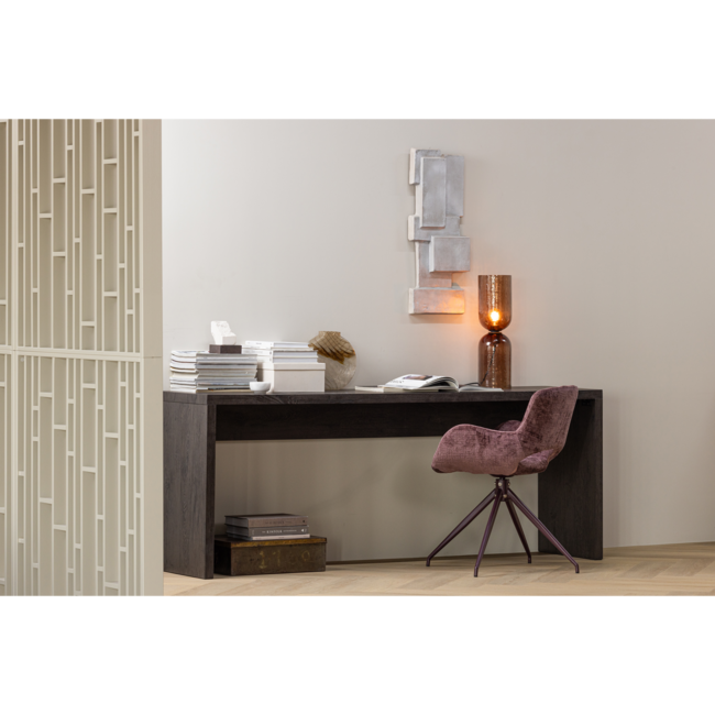 Woood Eliva eetkamerstoel structure velvet paars - set van 2