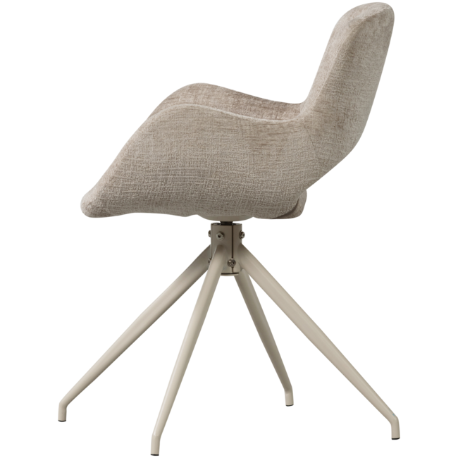 Woood Eliva eetkamerstoel structure velvet zand - set van 2