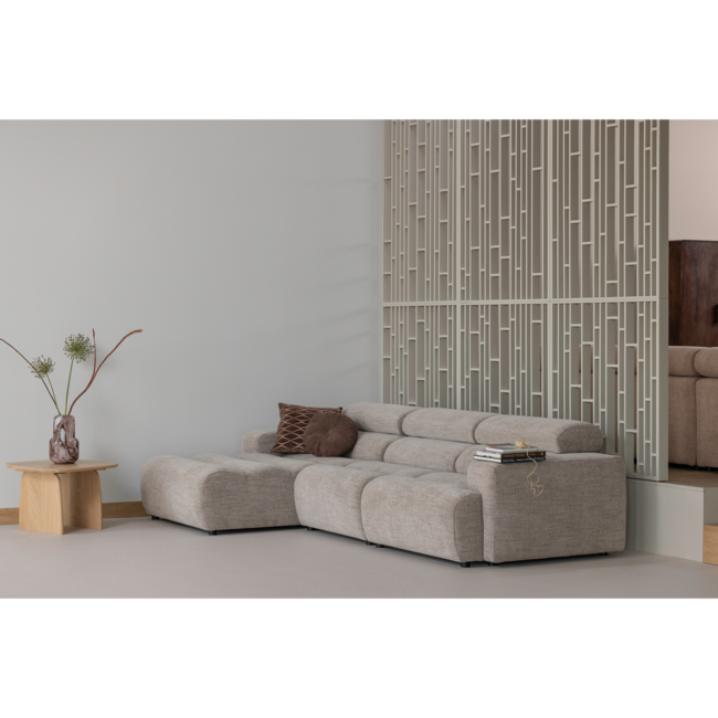 Woood Aziz kussens velvet bruin/naturel - set van 3