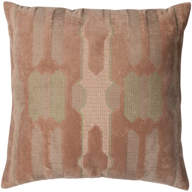 Woood Feis kussens velvet roze/naturel - set van 3