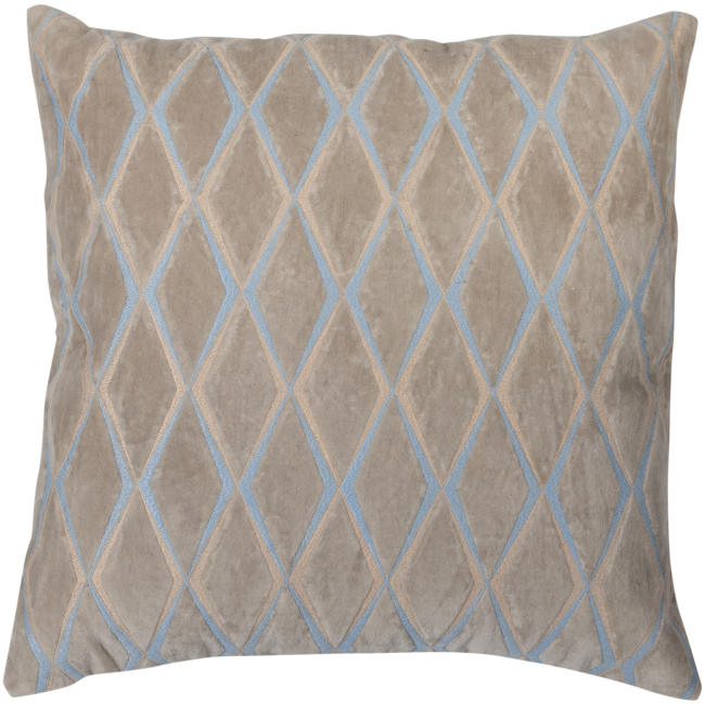 Woood Laon kussens velvet naturel/blauw - set van 3