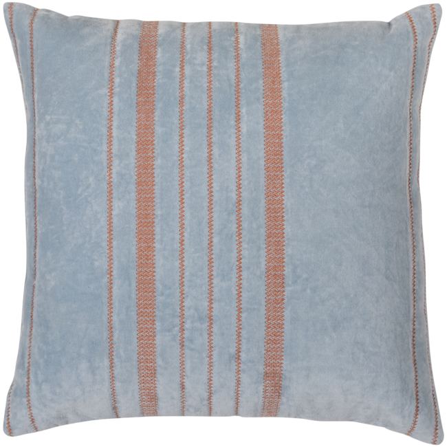 Woood Laon kussens velvet naturel/blauw - set van 3