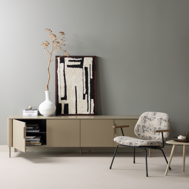 Woood Anka wanddeco katoen zwart/wit