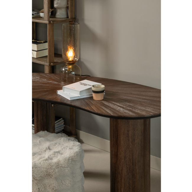 Woood Sun organische sidetable/bureau recycled teak bruin