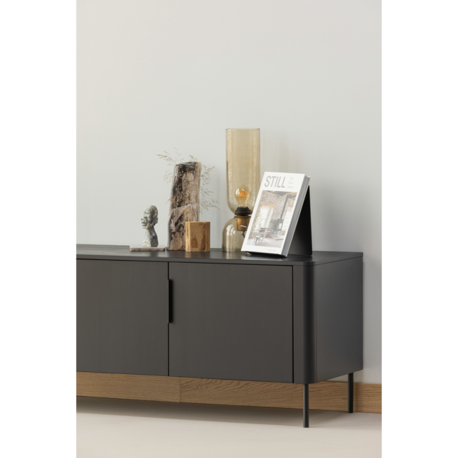 Woood Gunnar tv meubel 154 cm grenen matzwart [fsc]