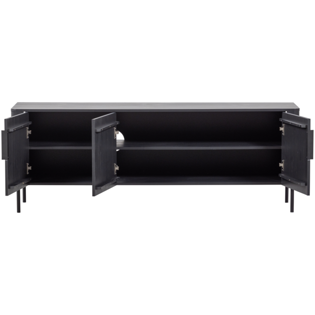 Woood Gunnar tv meubel 154 cm grenen matzwart [fsc]