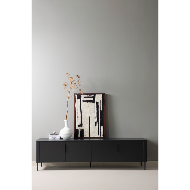 Woood Gunnar tv meubel 200 cm grenen matzwart [fsc]