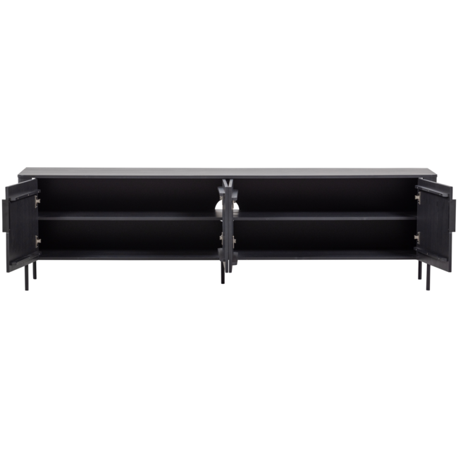 Woood Gunnar tv meubel 200 cm grenen matzwart [fsc]