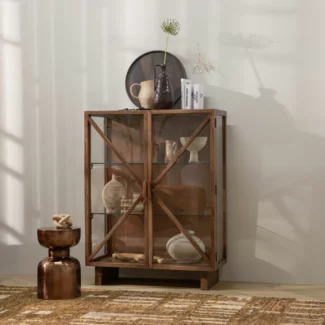 Woood Kella 2-deurs kast mango hout bruin