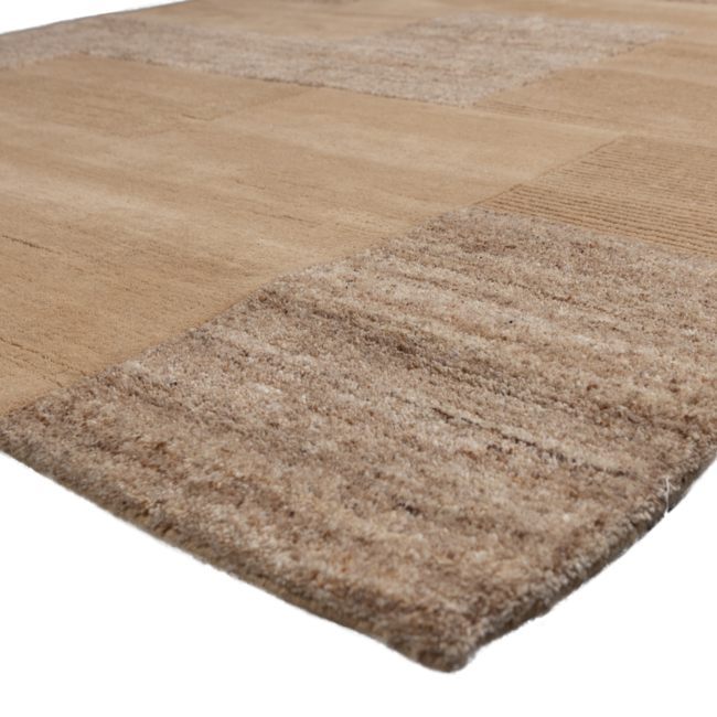 Woood Noven handgeweven vloerkleed wol/katoen zand 170x240cm