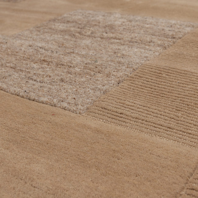 Woood Noven handgeweven vloerkleed wol/katoen zand 170x240cm
