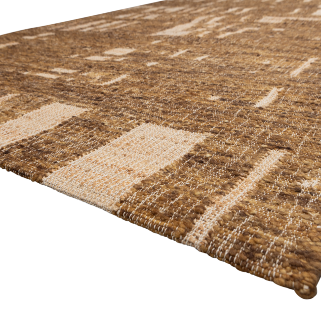 Woood Ian handgeweven vloerkleed wol/katoen bruin 170x240cm