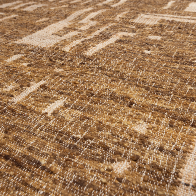 Woood Ian handgeweven vloerkleed wol/katoen bruin 170x240cm