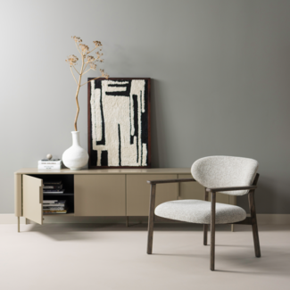 Woood Udar fauteuil met houten frame donkerbruin