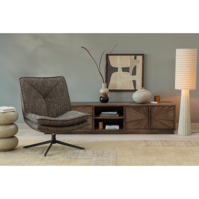 Woood Milaro draaifauteuil bruin melange