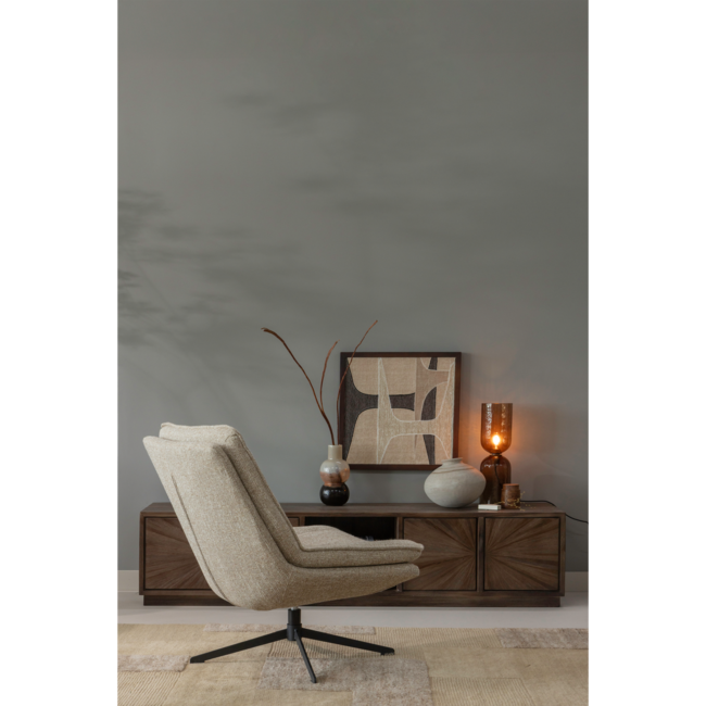 Woood Milaro draaifauteuil naturel melange