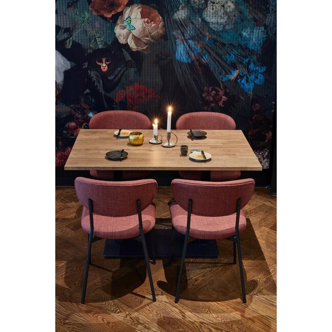 Woood Tablo eettafel recht vingerlas 120x80cm cashmere brown [fsc]