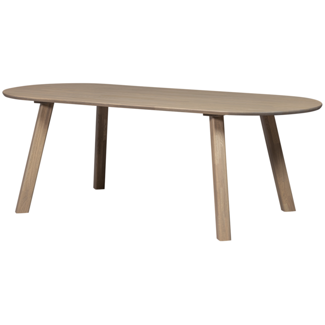 Woood Tablo eettafel ovaal vingerlas 220x90cm pebble grey [fsc]