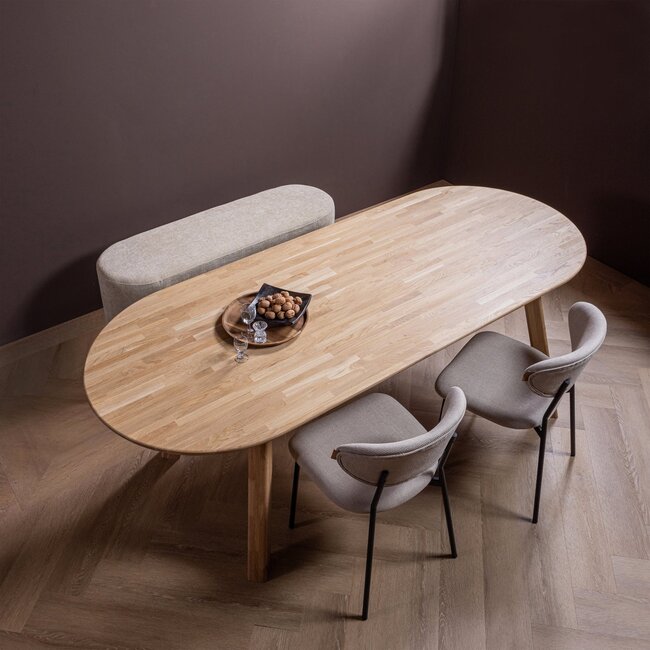 Woood Tablo eettafel ovaal vingerlas 220x90cm transparant [fsc]