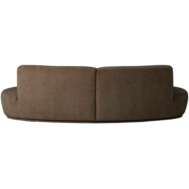 Woood Batavier half ronde bank 4-zits velvet melange bruin