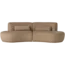 Woood Batavier half ronde bank 4-zits velvet melange lichtbruin
