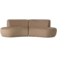 Woood Batavier half ronde bank 4-zits velvet melange lichtbruin