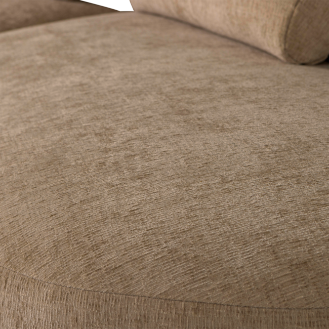 Woood Batavier half ronde bank 4-zits velvet melange lichtbruin