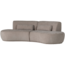 Woood Batavier half ronde bank 4-zits velvet melange zand