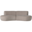 Woood Batavier half ronde bank 4-zits velvet melange zand