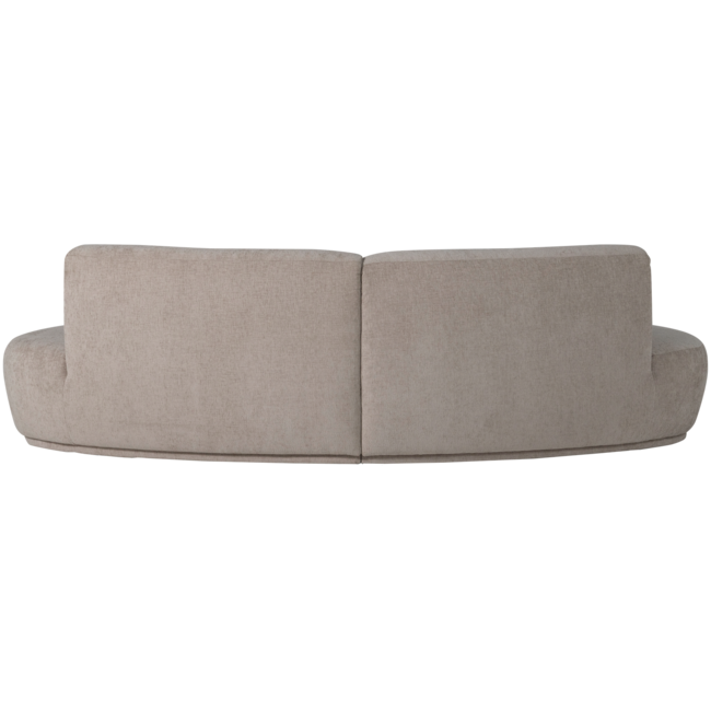Woood Batavier half ronde bank 4-zits velvet melange zand