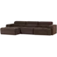 Woood Novi chaise longue bank links donkerbruin melange
