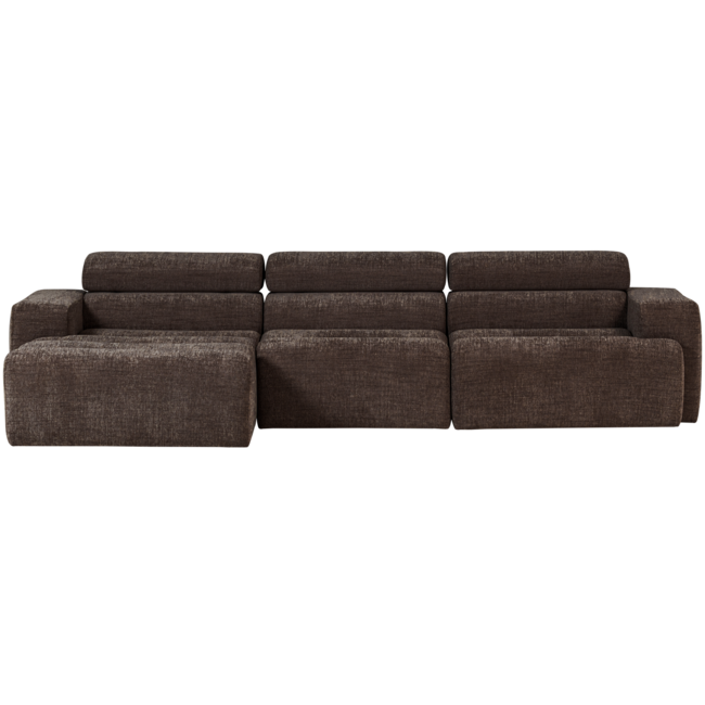 Woood Novi chaise longue bank links donkerbruin melange