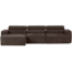 Woood Novi chaise longue bank links donkerbruin melange