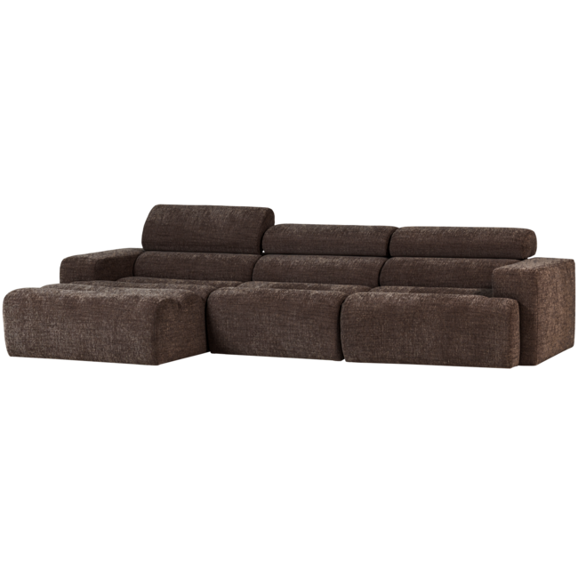 Woood Novi chaise longue bank links donkerbruin melange