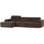 Woood Novi chaise longue bank links donkerbruin melange