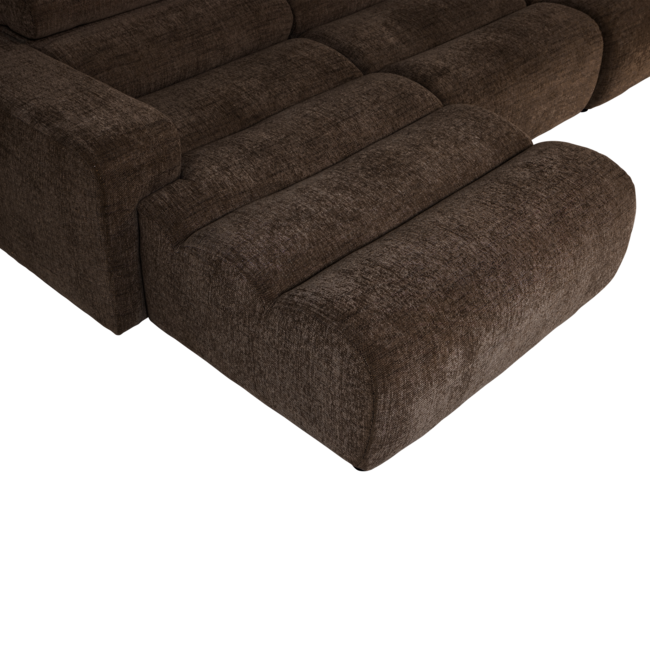 Woood Novi chaise longue bank links donkerbruin melange